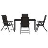vidaXL Garden Dining Set 5 pcs Black coffee Poly rattan