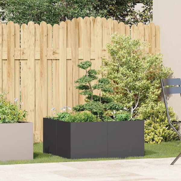 vidaXL Planter Black 80x80x40 cm Cold-rolled Steel