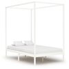 vidaXL Canopy Bed Frame without Mattress White Solid Wood 140x200 cm