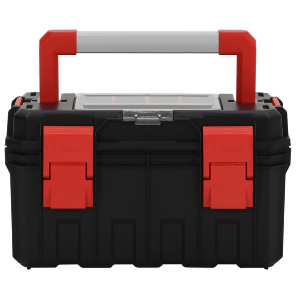 vidaXL Tool Box Black and Red 45x28x26.5 cm