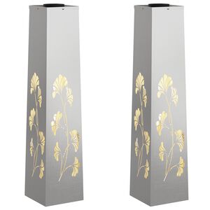vidaXL Solar LED Pathway Light 2 pcs Warm White 18 x 18 x 80 cm
