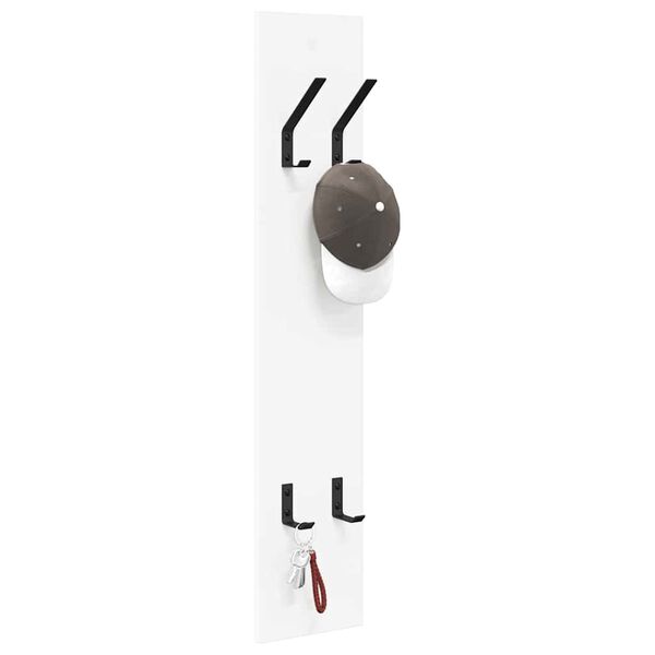 vidaXL Wall-Mounted Coat Rack White 20 x 1.5 x 100 cm Engineered wood