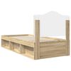 vidaXL Bed Frame with Headboard Sonoma 100 x 200 cm Solid Pine Wood