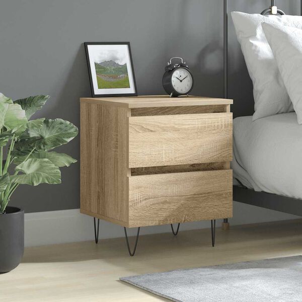 vidaXL Bedside Cabinet Sonoma Oak 40x35x50 cm Engineered Wood