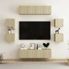 vidaXL 8 Piece TV Cabinet Set Sonoma Oak Engineered Wood