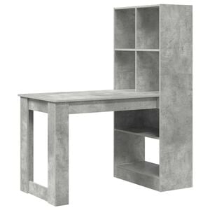 vidaXL Desk Concrete Grey Engineered Wood 122 x 67 x 145 cm