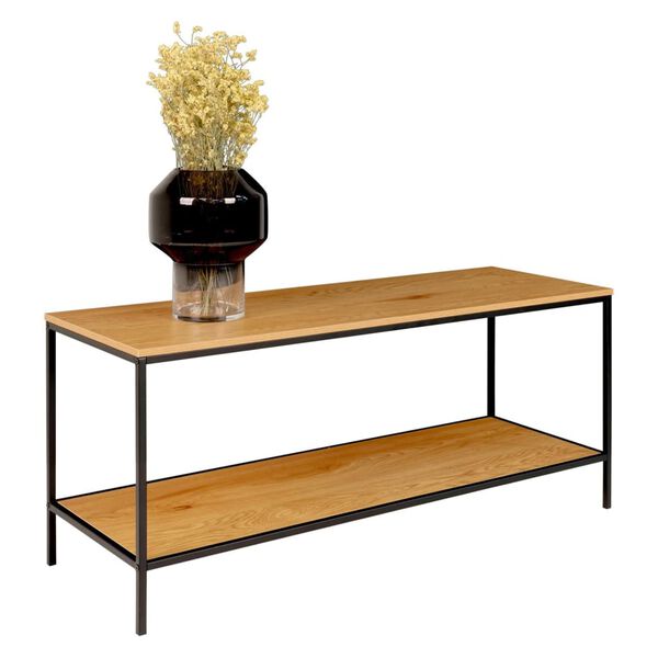House Nordic TV Stand with 2 Shelves Avery Oak and Black