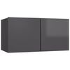 vidaXL 6 Piece TV Cabinet Set High Gloss Grey Engineered Wood