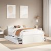 vidaXL Bed Frame without Mattress with Headboard White 120x190 cm Small Double Solid Wood Pine