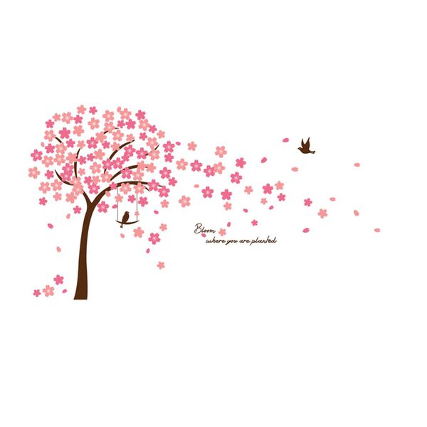 WALPLUS Home Decoration Sticker Cherry Blossom 320x180cm Pink