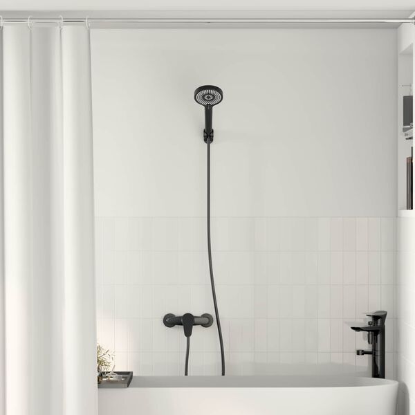 vidaXL Shower Head Set Black G 1 / 2 inches