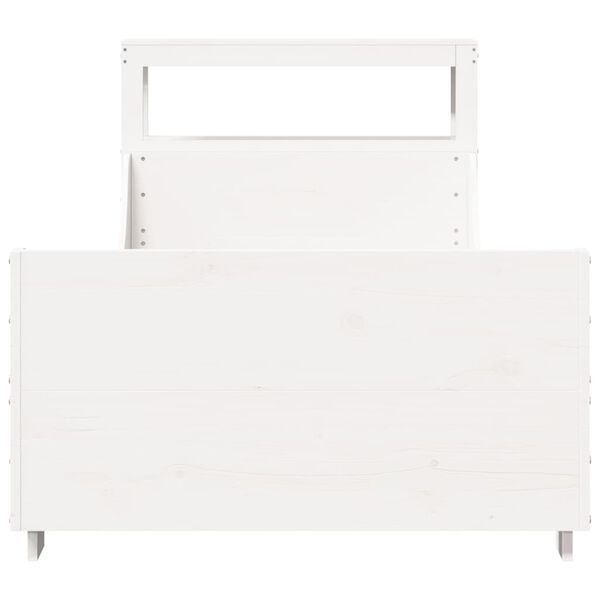 vidaXL Bed Frame without Mattress White 100x200 cm Solid Wood Pine