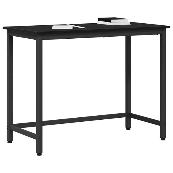 vidaXL Table Black Oak 80 x 50 x 76.5 cm Engineered Wood and Steel