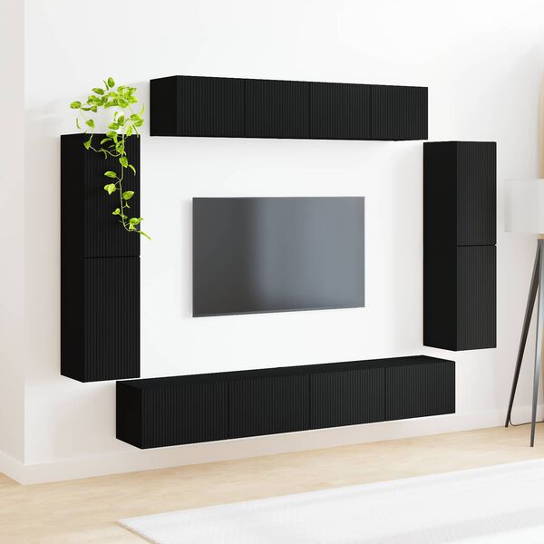 vidaXL TV Cabinet 4 pcs Black