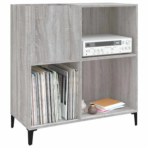 vidaXL Record Cabinet Grey Sonoma 84.5x38x89 cm Engineered Wood