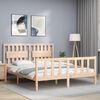vidaXL Bed Frame without Mattress King Size Solid Wood Pine
