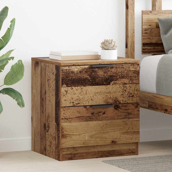 vidaXL Bedside Cabinet 2 pcs Old Wood 45 x 39 x 50cm Engineered Wood