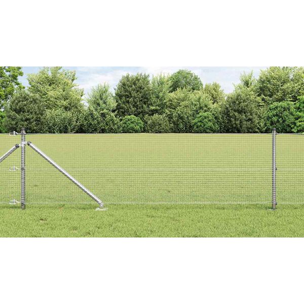 vidaXL Fence Post Silver 10 x 0.5 m (16 x 16 mm mesh) Steel