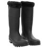 vidaXL Rain Boots with Removable Socks Black Size 45 PVC