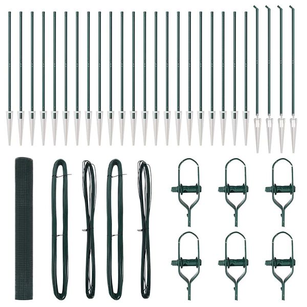 vidaXL Fence Post Green 50 x 1.2 m (16 x 16 mm mesh) Steel and PVC