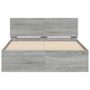 vidaXL Bed Frame with Headboard and LED Grey Sonoma 140x200 cm