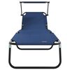 vidaXL Folding Sun Lounger Folding Blue 56 x 190 x 81cm Fabric