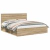 vidaXL Bed Frame with Headboard Sonoma 200 x 200 cm Solid Pine Wood