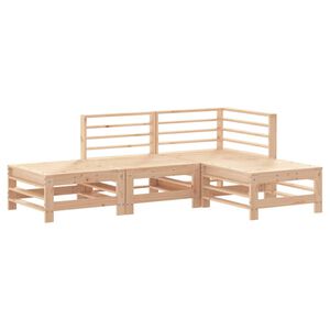 vidaXL 4 Piece Garden Lounge Set Solid Wood Pine
