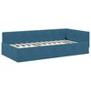 vidaXL Corner Bed Frame with Headboard Blue 90 cm x 190 cm Velvet