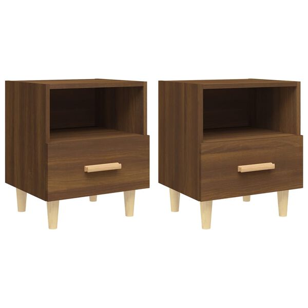 vidaXL Bedside Cabinets 2 pcs Brown Oak 40x35x47 cm