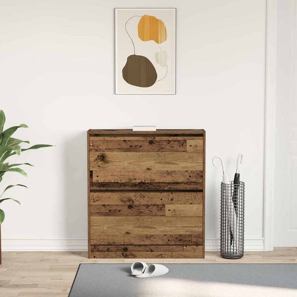 vidaXL Shoe Cabinet Old Wood 80 x 21 x 87.5 cm Engineered Wood