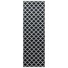 vidaXL Rug Runner LESAKA Black and white 100 x 300 cm Diamond Velvet
