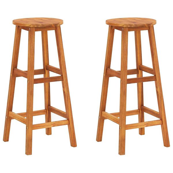 vidaXL Bar Chairs 2 pcs Solid Acacia Wood