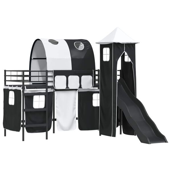 vidaXL Kids'Loft Bed Frame Black 100 x 190 cm Metal