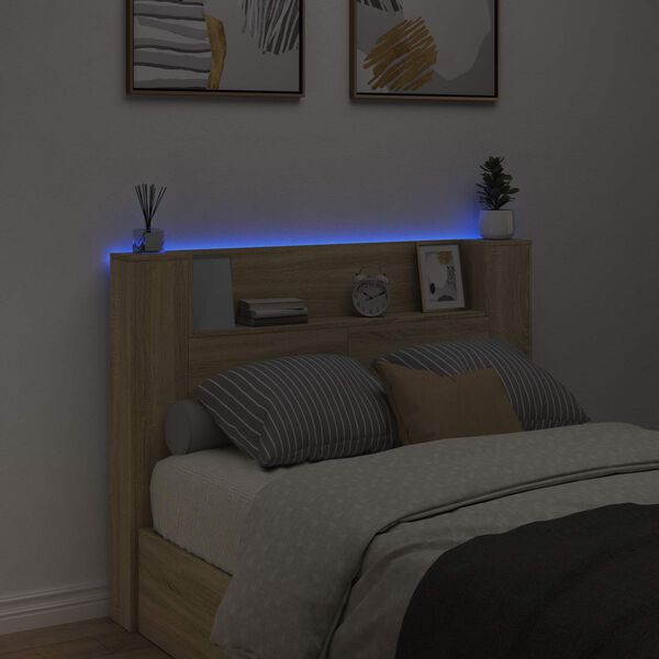 vidaXL Headboard Sonoma Oak 140 x 16.5 x 103.5 cm Engineered Wood