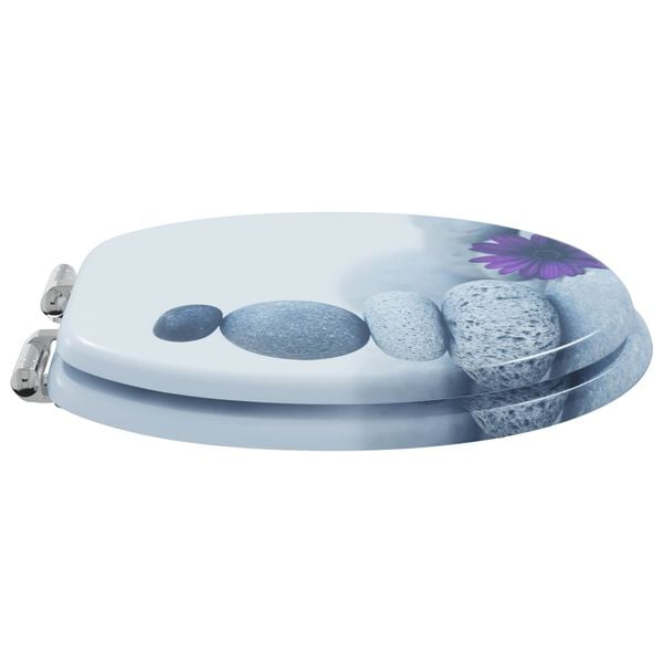 vidaXL Toilet Seat 2 pcs Grey 44 x 38 cm MDF board