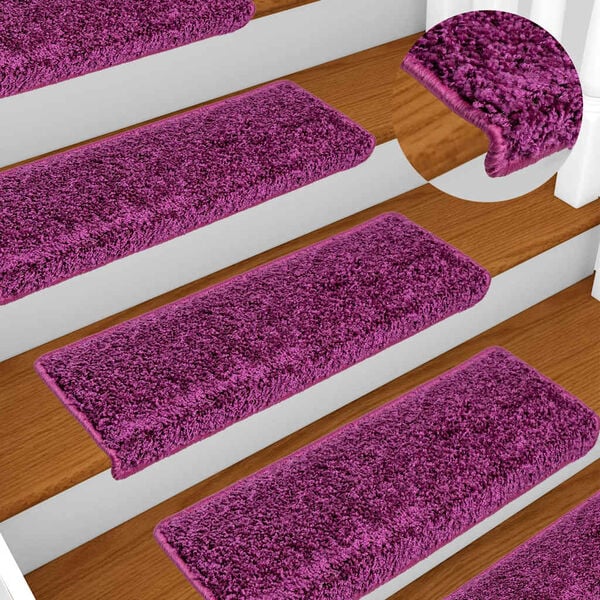 vidaXL Stair Mats 10 pcs 65x21x4 cm Violet Rectangular Edge