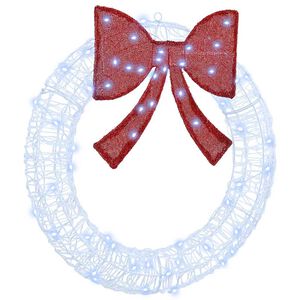 vidaXL Wreath with 60 LEDs Cold white 76 x 76 x8.5 cm Acrylic