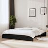 vidaXL Bed Frame without Mattress Black Solid Wood 200x200 cm