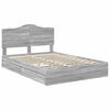 vidaXL Storage Bed Grey Sonoma 160 x 200 cm Engineered Wood