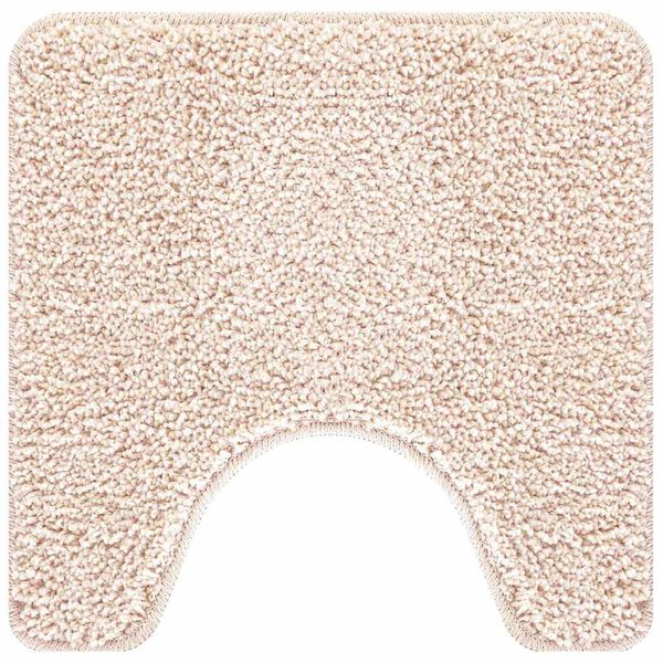 vidaXL Anti-slip Bath Mat with Toilet Cut Cream 50 x 50 cm PP