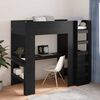 vidaXL Loft Bed Frame with Desk Black Oak 80 x 200 cm Engineered Wood