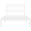 vidaXL Metal Bed Frame without Mattress with Headboard White 100x190cm