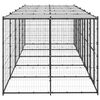 vidaXL Outdoor Dog Kennel Steel with Roof 12.1 m&sup2;