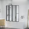 vidaXL Shower Screen Folding Black 168 x 140 cm Aluminium