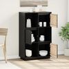 vidaXL Highboard Black 74x35x117 cm Solid Wood Pine
