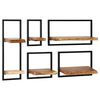 vidaXL Wall Shelf Set 5 Pieces Solid Acacia Wood and Steel