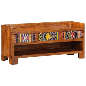 vidaXL Shoe Bench Honey Brown 100 x 35 x 45 cm Acacia Solid Wood
