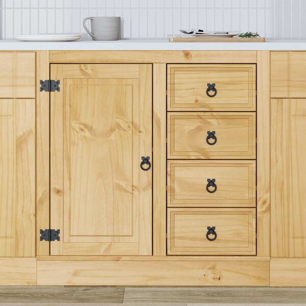 vidaXL Cabinet with Drawer Honey 80 x 46 x 81 cm Solid Pine Wood