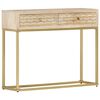 vidaXL Console Table Gold 90x30x75 cm Solid Mango Wood
